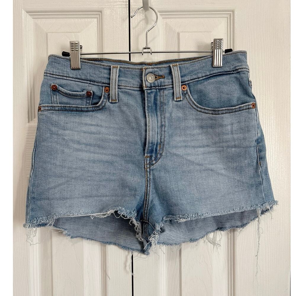 Levis High Rise Cutoff Stretch Denim Shorts Size 28
